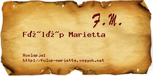 Fülöp Marietta névjegykártya